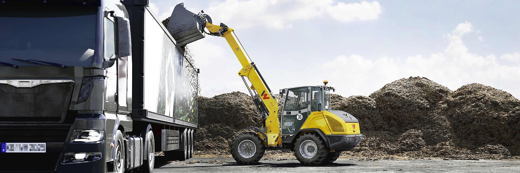 WLT1050 loading a semi-truck