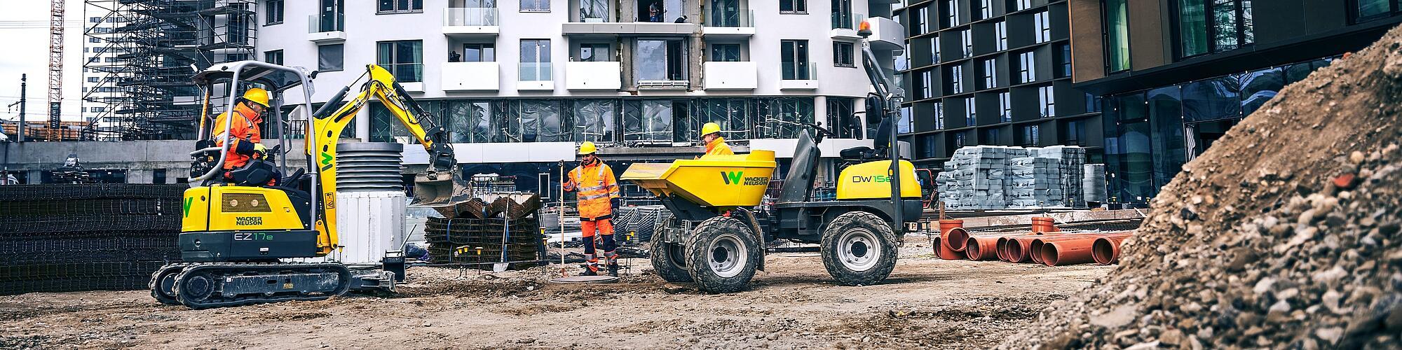 Elektrobaumaschinen im Einsatz