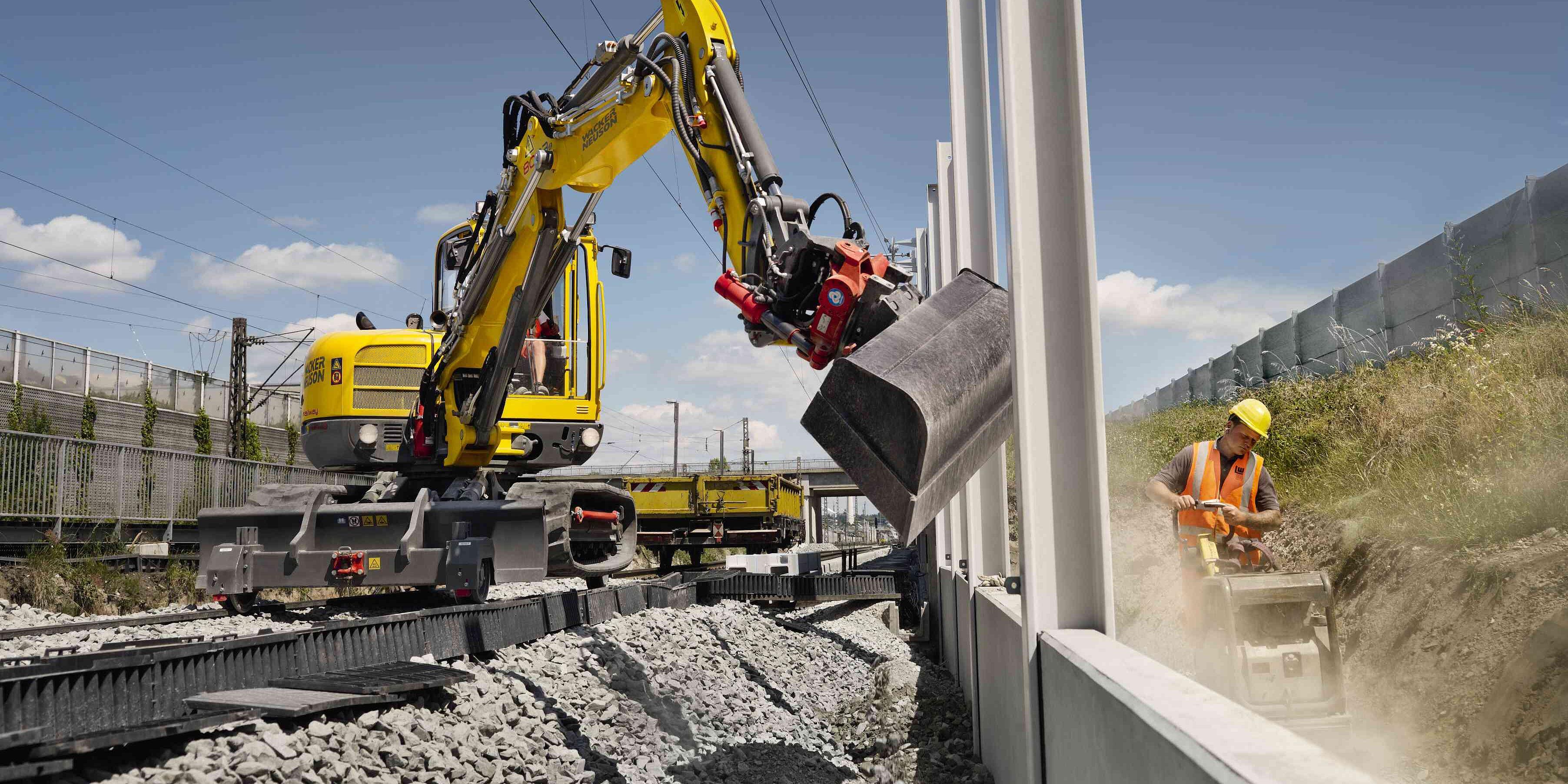 Excavator on tracks
