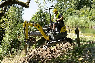 electric excavator in action