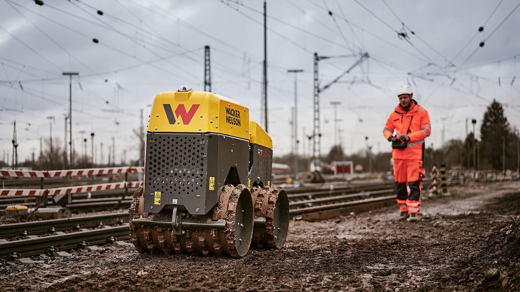 trench roller in action