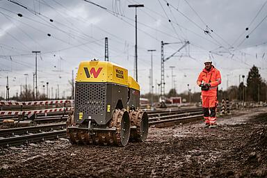 trench roller in action
