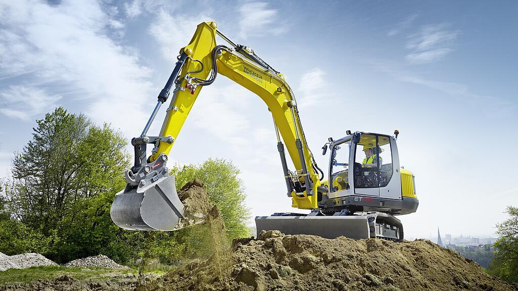 The ET145 excavator in action.