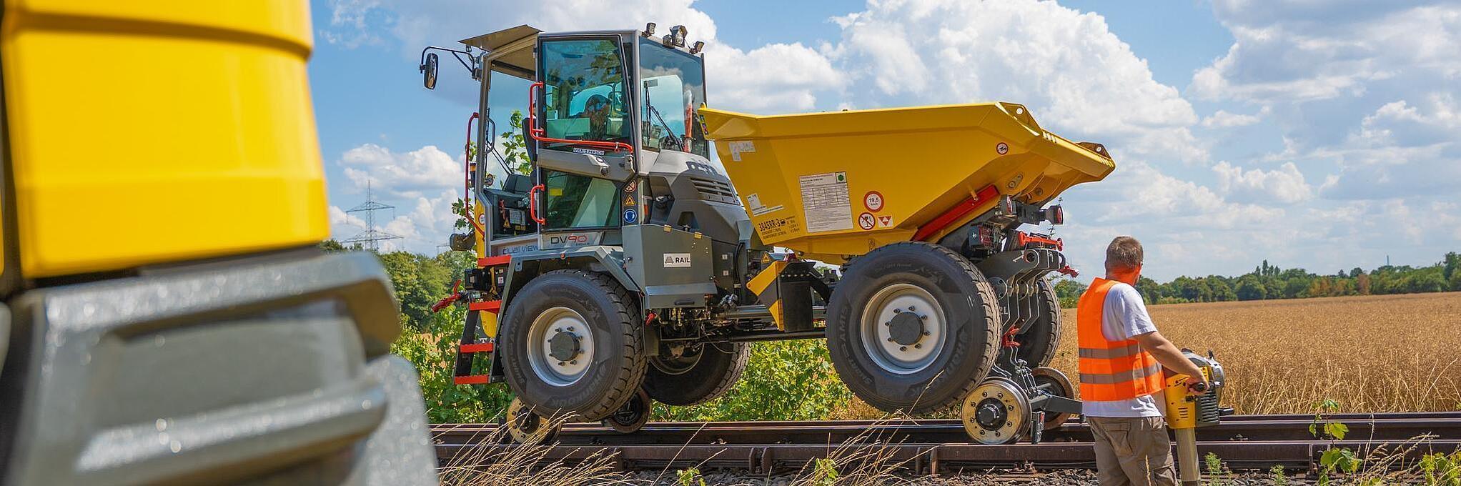 railway dumper on track