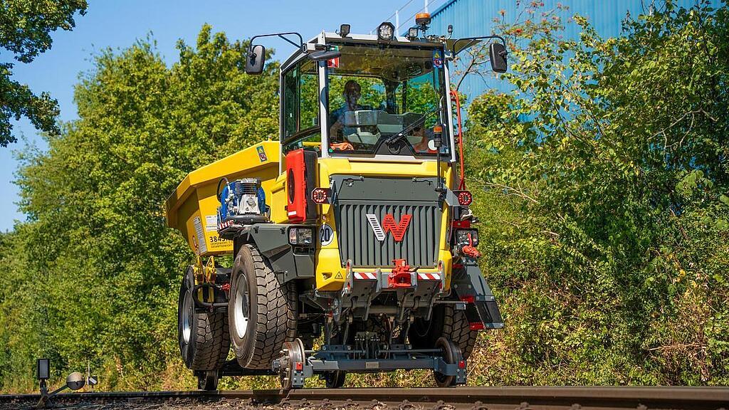 Railroad dumper on track