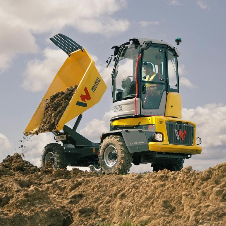 dumper with swivel seat on construction site